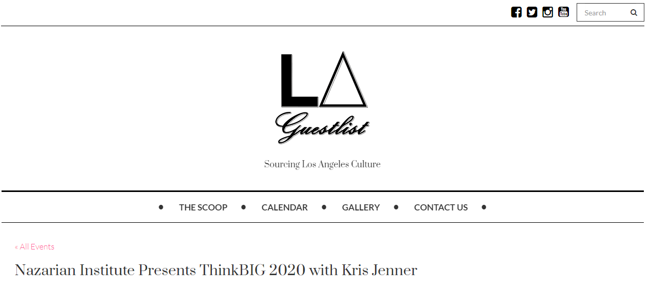 Nazarian Institute Presents ThinkBIG 2020 with Kris Jenner