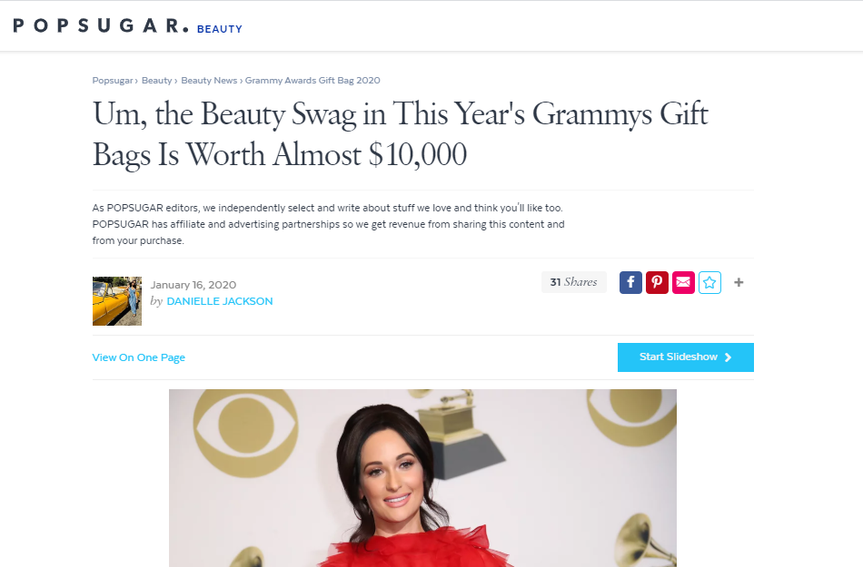 Um, the Beauty Swag in This Year’s Grammys Gift Bags Is Worth Almost $10,000
