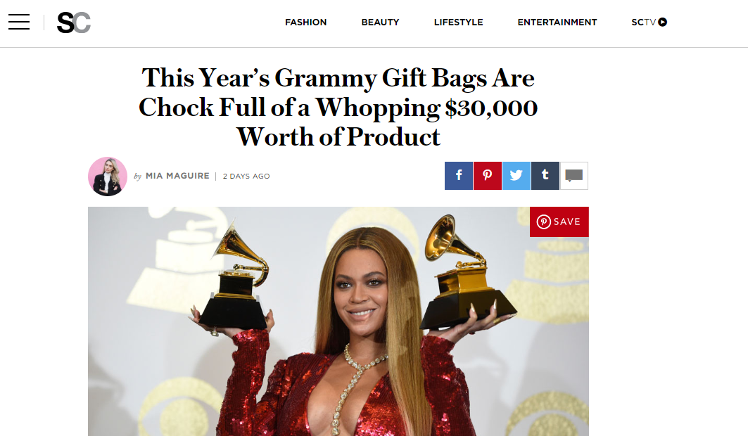 This Year’s Grammy Gift Bags Are Chock Full of a Whopping $30,000 Worth of Product