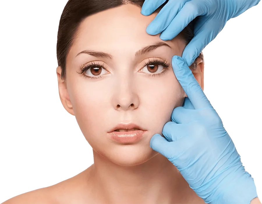 Forehead Brow Lift Blue Gloves.png Nazarian Plastic Surgery