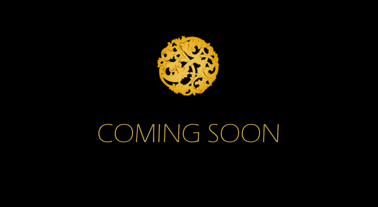 Elegant 'Coming Soon' announcement with ornate golden emblem on a black background, teasing an upcoming feature at Nazarian Plastic Surgery